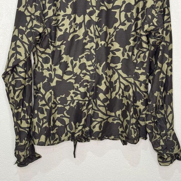 Vtg Yves Saint Laurent Shirt Size 38 Floral Print Silk Tie Waist Designer Blouse - Picture 7 of 9